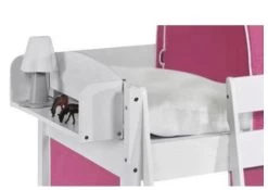 Lit Surélevé Blanc Toboggan Rideau Et Tour Dora 90x190 Cm -Boutique de soldes Disney lit sureleve blanc toboggan rideau et tour dora 90x190 cm 105376