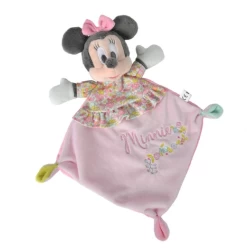 Disney Minnie La Souris Doudou Plat Liberty Rose Fleur