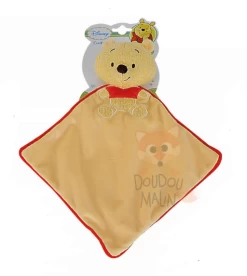 Disney Winnie L'ourson Doudou Plat Tricot Jaune Rouge